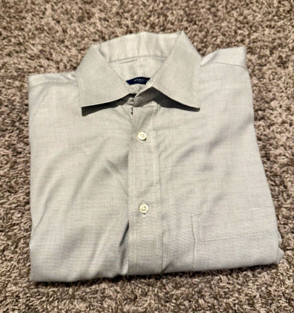 Burberry London Men's Beige/Black Check Dress Shirt 17-35 Point Collar